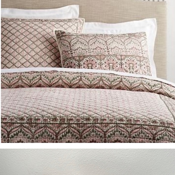 Pottery Barn Bedding Pottery Barn Bedding Fullqueen Quilt Shams Reversible Block Print